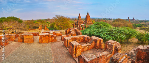 Panorama of Somingyi monastery ruins, Bagan, Myanmar photo