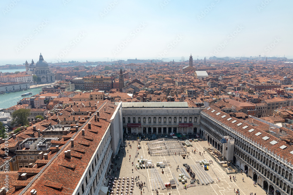 Panoramic view of Venice city, Museo Correr and Piazza San Marco