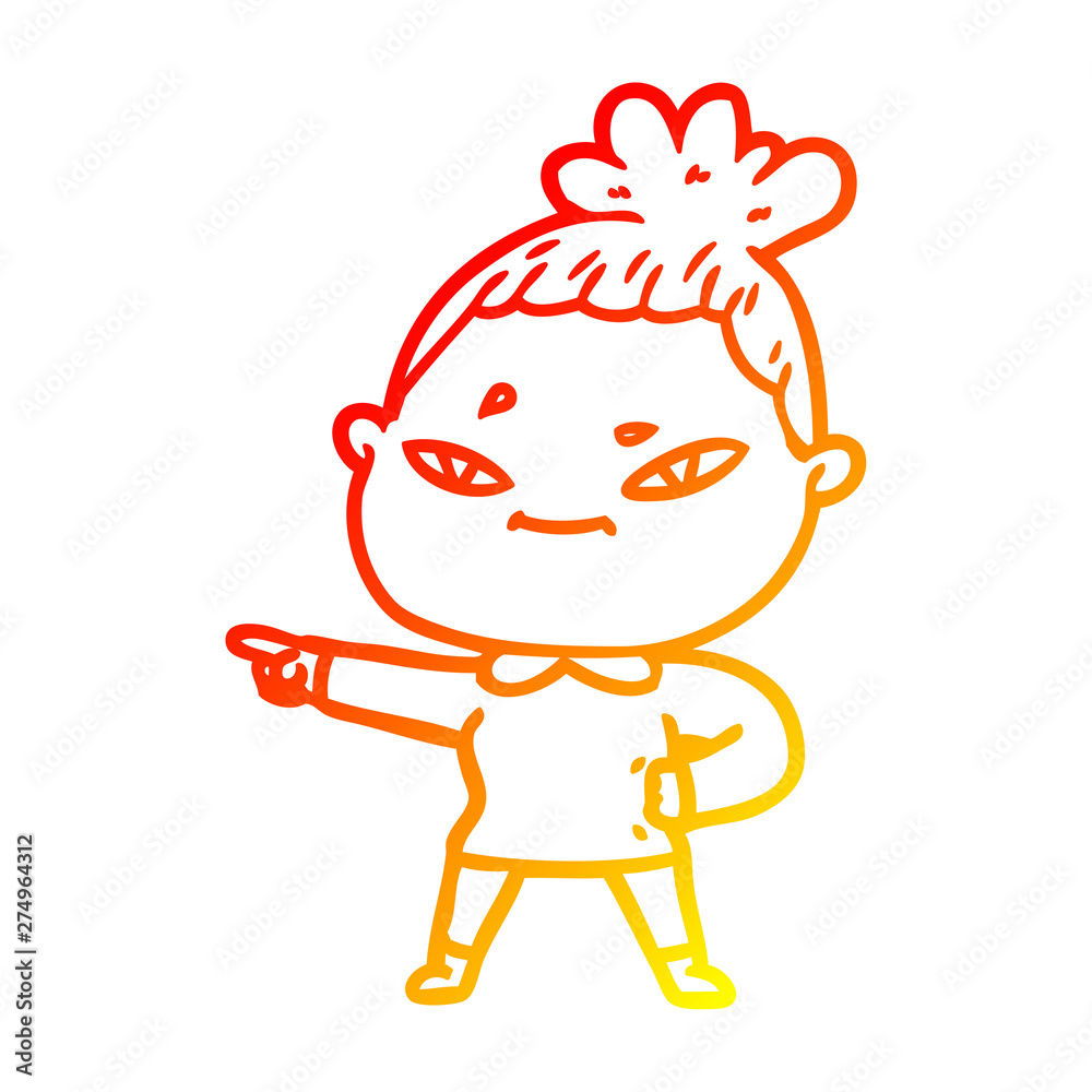 warm gradient line drawing cartoon woman warm gradient line drawing cartoon woman