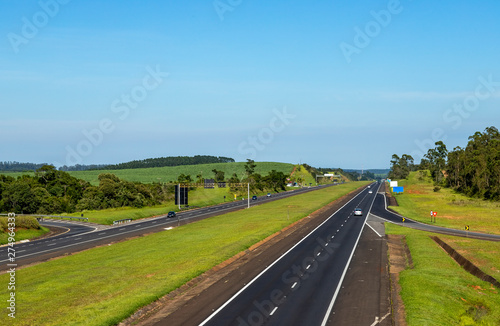 Auto Roads Straight. Highway Castelo Branco, Sao Paulo state, Brazil South America. 