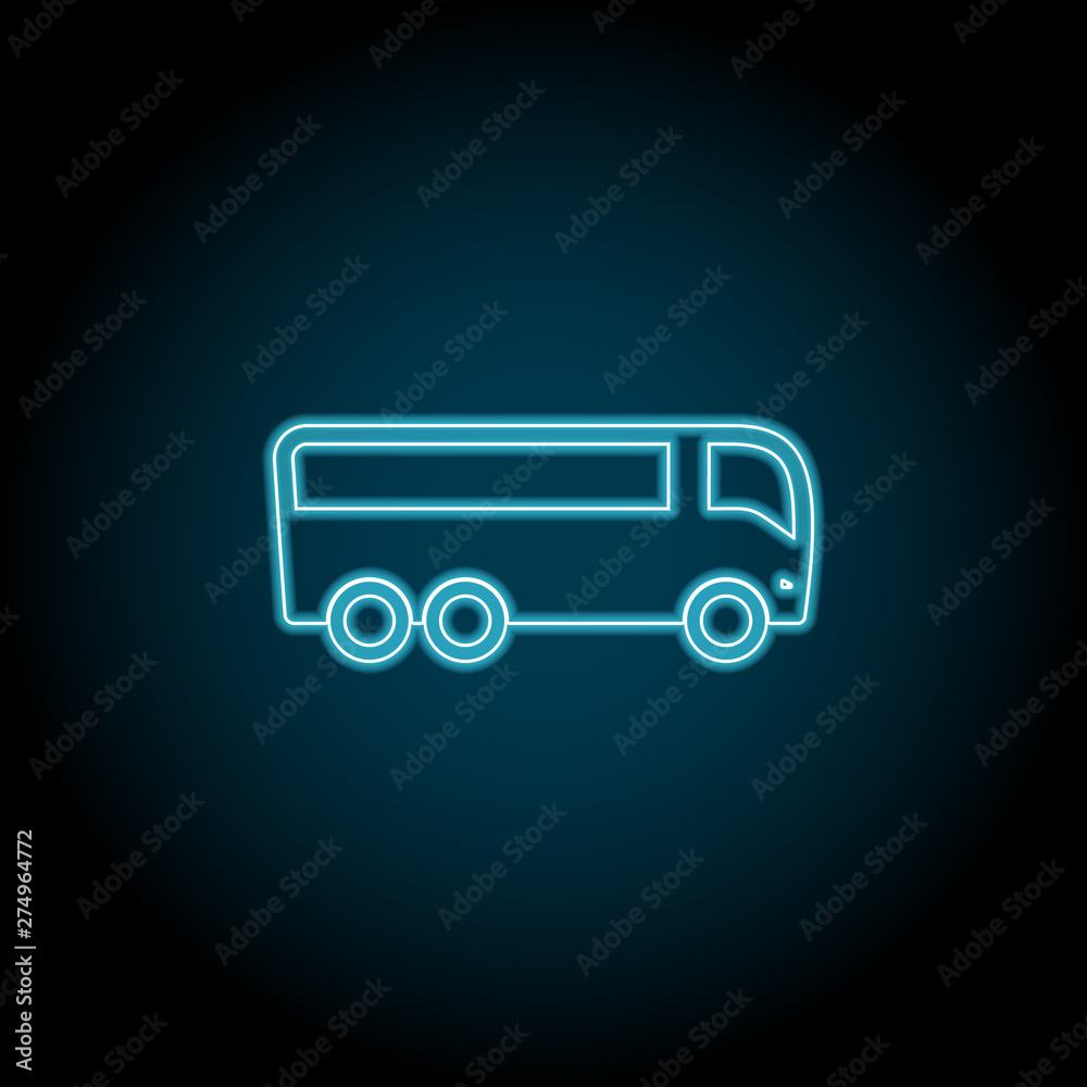 bus, transtport neon icon. Simple thin line, outline vector of universal icons for UI and UX, website or mobile application bus, transtport neon icon. Simple thin line, outline vector of universal icons for UI and UX, website or mobile application