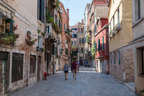 Panoramic view of Venice narrow street with historical buildings © TravelFlow