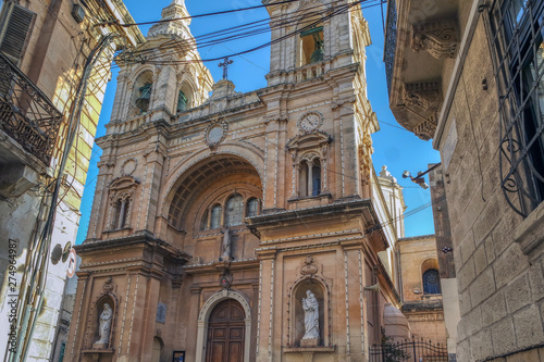 Obraz na płótnie View to Parish Church of Stella Maris in Sliema, Malta w salonie