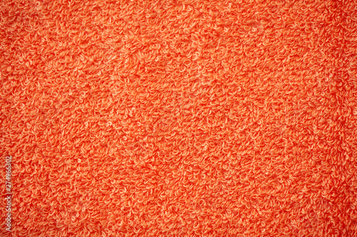 Red terry natural cotton towel background texture