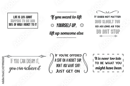 Set of Calligraphy sayings for print. Vector Quotes about business and success © Renat