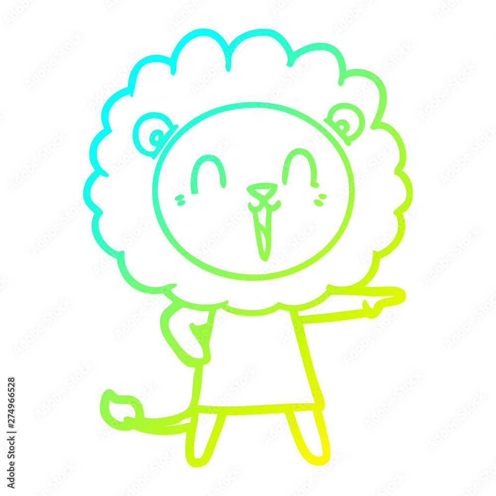 cold gradient line drawing laughing lion cartoon cold gradient line drawing laughing lion cartoon
