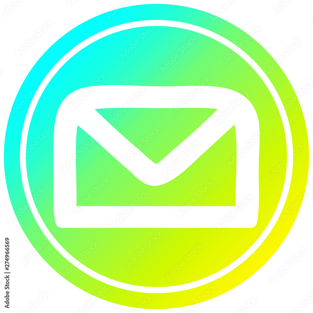 envelope letter circular in cold gradient spectrum envelope letter circular in cold gradient spectrum
