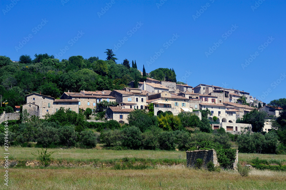Small medieval French village of Vezenobres located in the Gard department