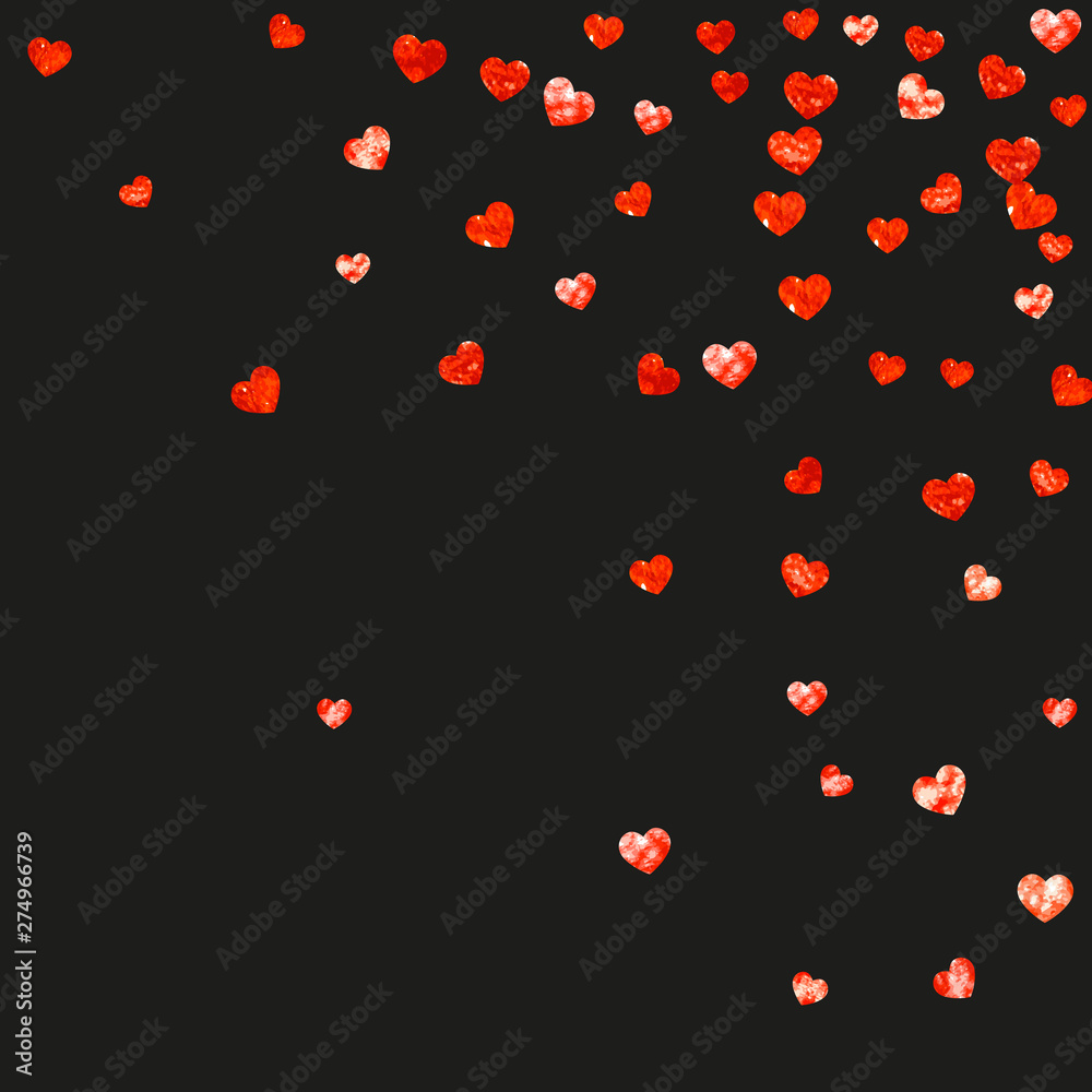 Heart frame background with gold glitter hearts. Valentines day. Vector confetti. Hand drawn texture. Heart frame background with gold glitter hearts. Valentines day. Vector confetti. Hand drawn texture.