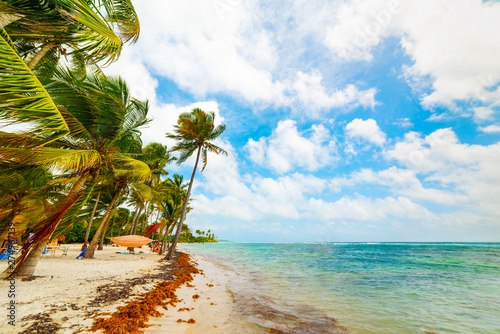 Clouds over Bois Jolan beach in Guadeloupe