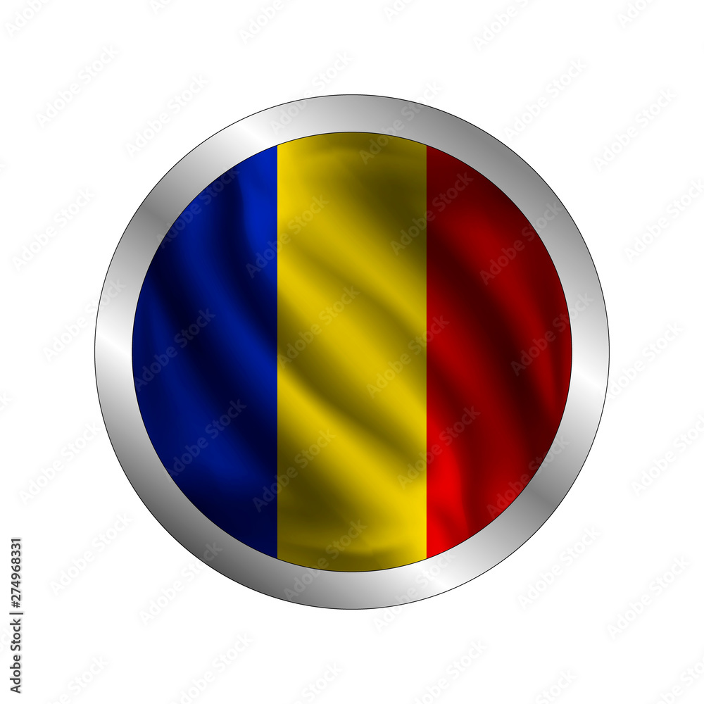 Fototapeta premium Waving Romanians flag, the flag of Romania, vector illustration
