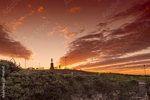 Whitby skyline at sunset.