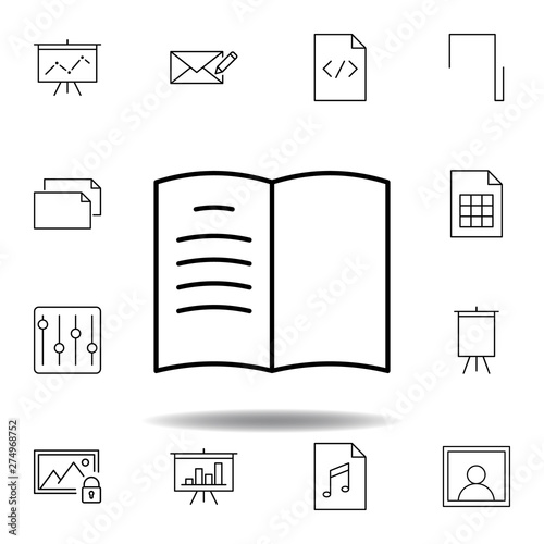book log bookmark outline icon. Detailed set of unigrid multimedia illustrations icons. Can be used for web, logo, mobile app, UI, UX