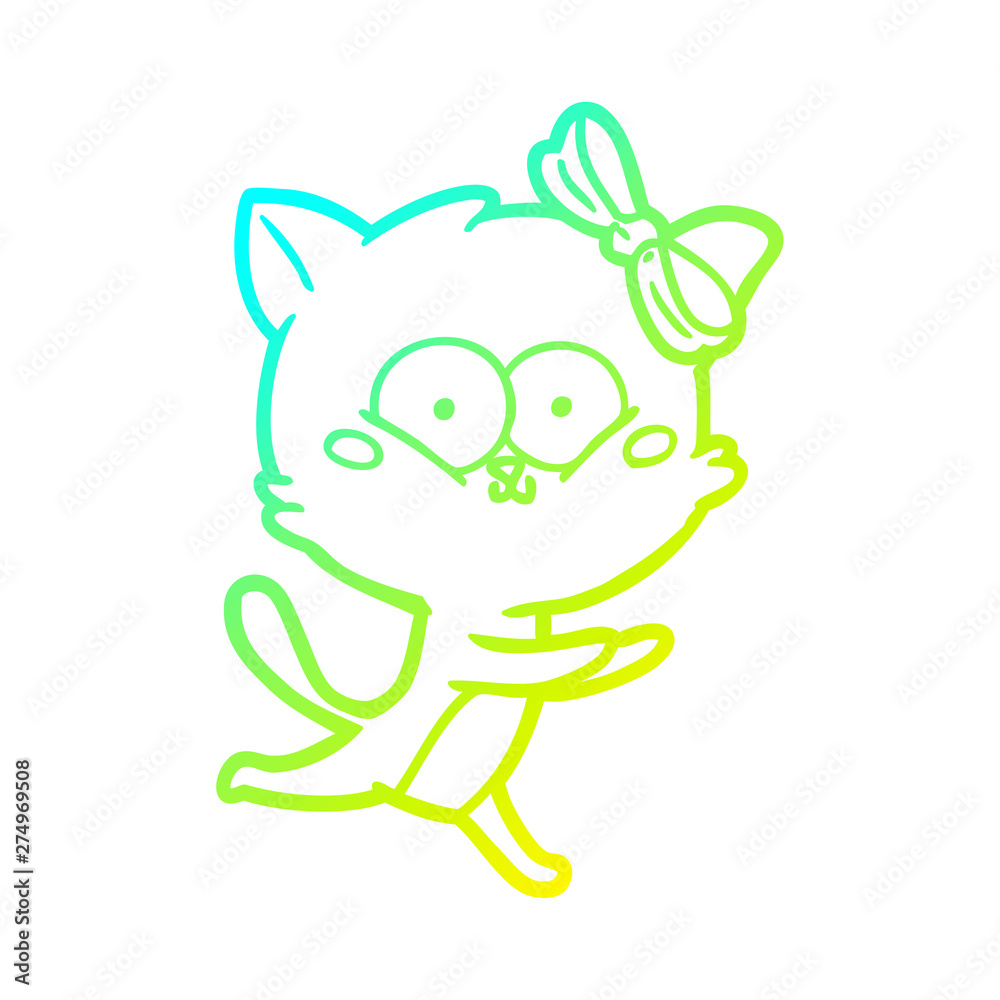 cold gradient line drawing cartoon cat cold gradient line drawing cartoon cat