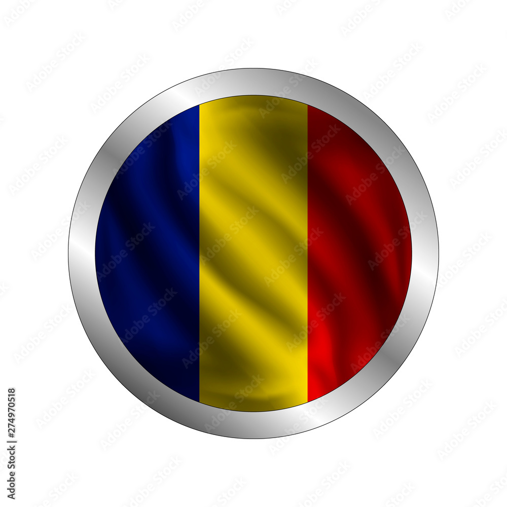 Fototapeta premium Waving Chads flag, the flag of Chad, vector illustration