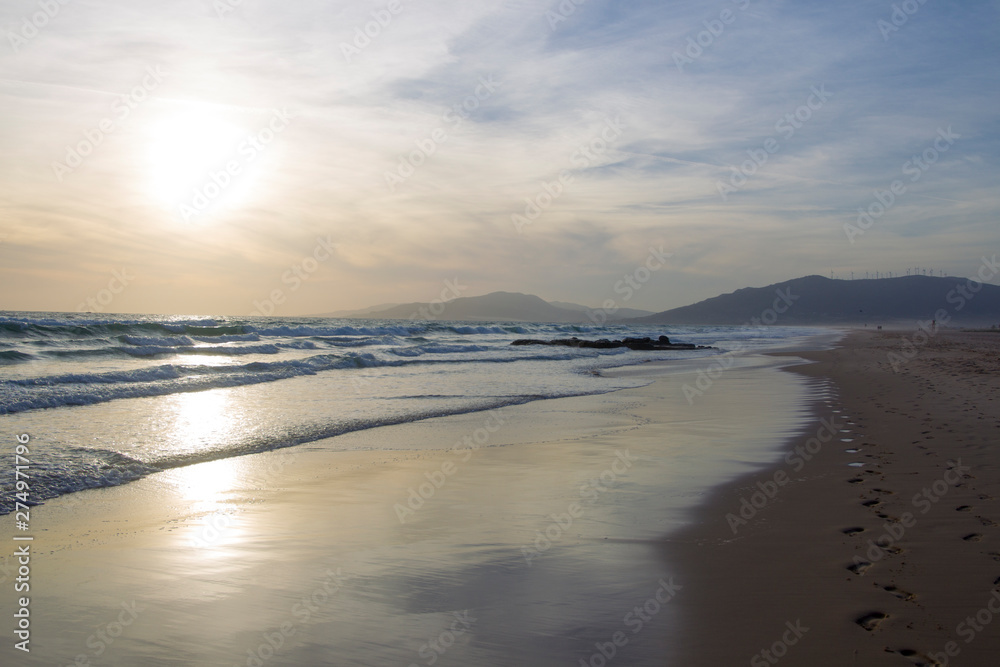 Obraz premium Sunset on the beach of Tarifa