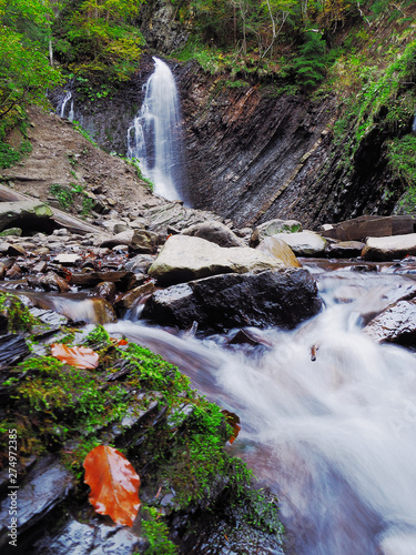 waterfall at the carpathian forest