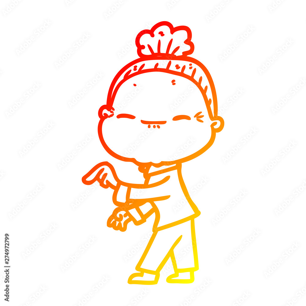 warm gradient line drawing cartoon peaceful old woman warm gradient line drawing cartoon peaceful old woman