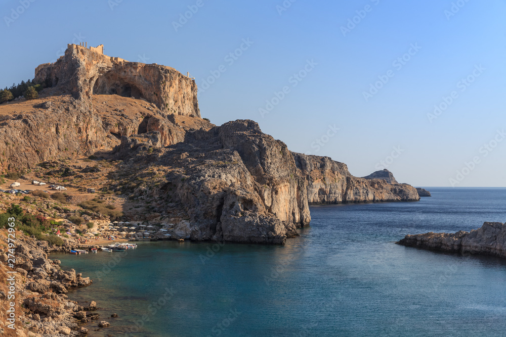 St Paul's Bay Beach in Lindos, Greece St Paul's Bay Beach in Lindos, Greece
