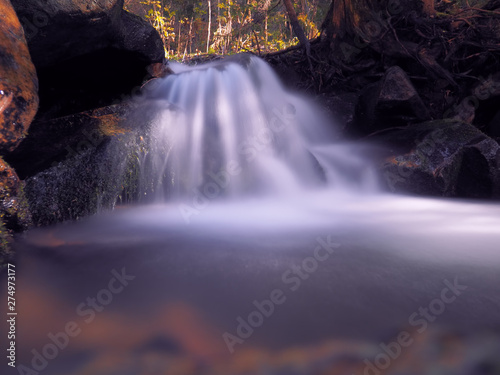 waterfall at the carpathian forest