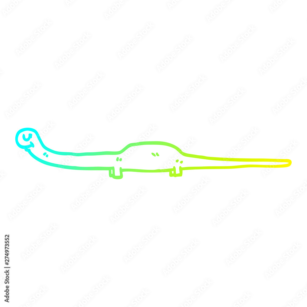 cold gradient line drawing cartoon prehistoric dinosaur cold gradient line drawing cartoon prehistoric dinosaur