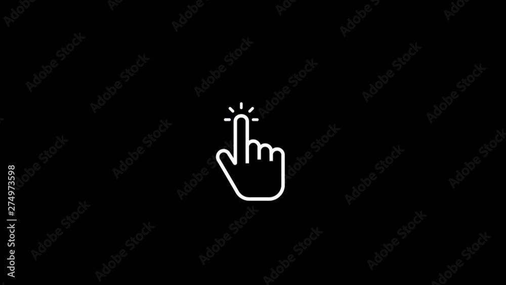 Click icon. Click icon animation on a white and black background. 4k video Click icon. Click icon animation on a white and black background. 4k video