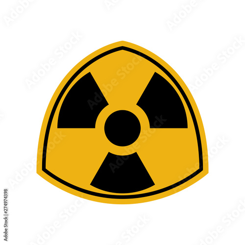 Biohazard icon, radiation caution, radiation hazard chernobyl. Vector illustration on white background.