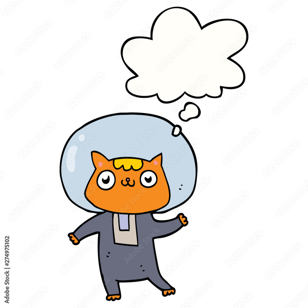cartoon space cat and thought bubble cartoon space cat and thought bubble