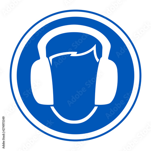 Symbol Wear Ear muff sign Isolate On White Background,Vector Illustration EPS.10