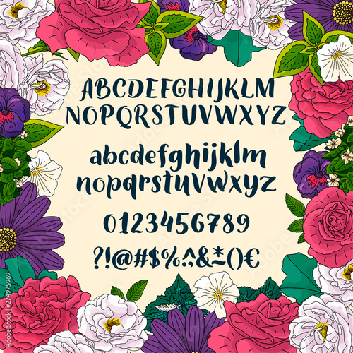 Hand drawn typeface. Brush ...