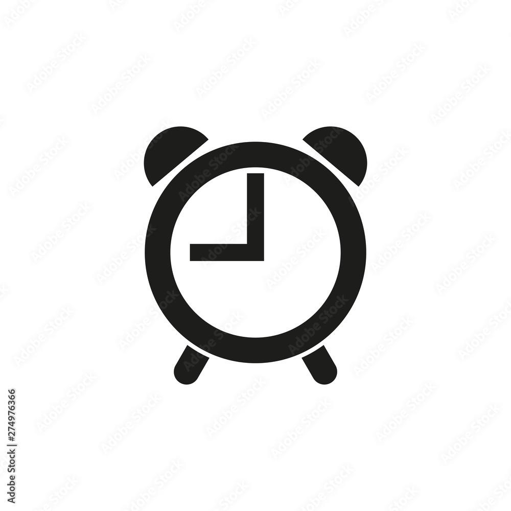 Icon of alarm clock . Simple vector image Icon of alarm clock . Simple vector image