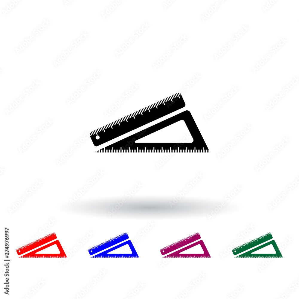 set of rulers multi color icon. Elements of education set. Simple icon for websites, web design, mobile app, info graphics