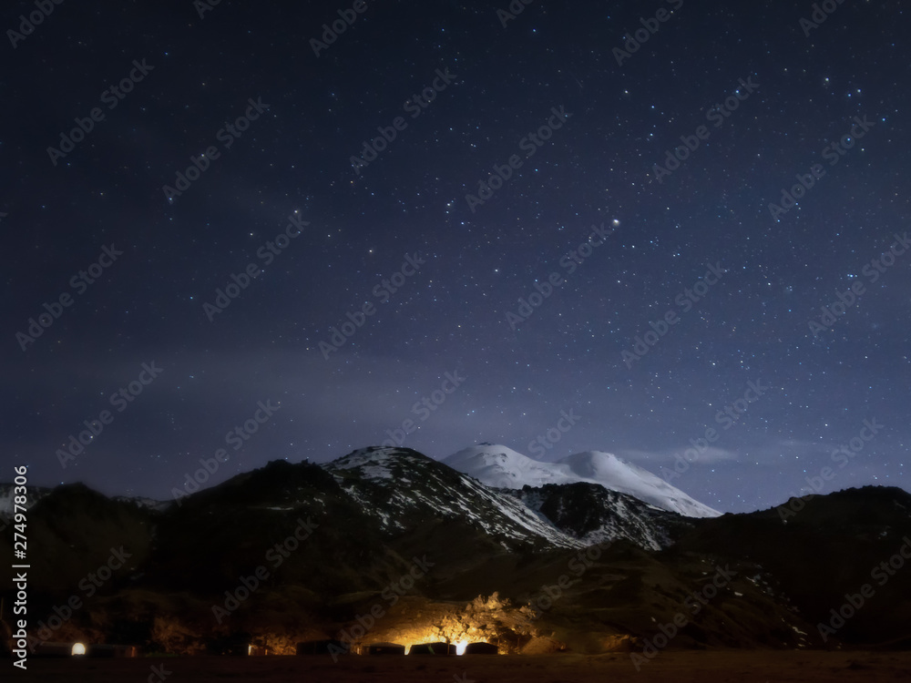 Base camp at the foot of Mount Elbrus.