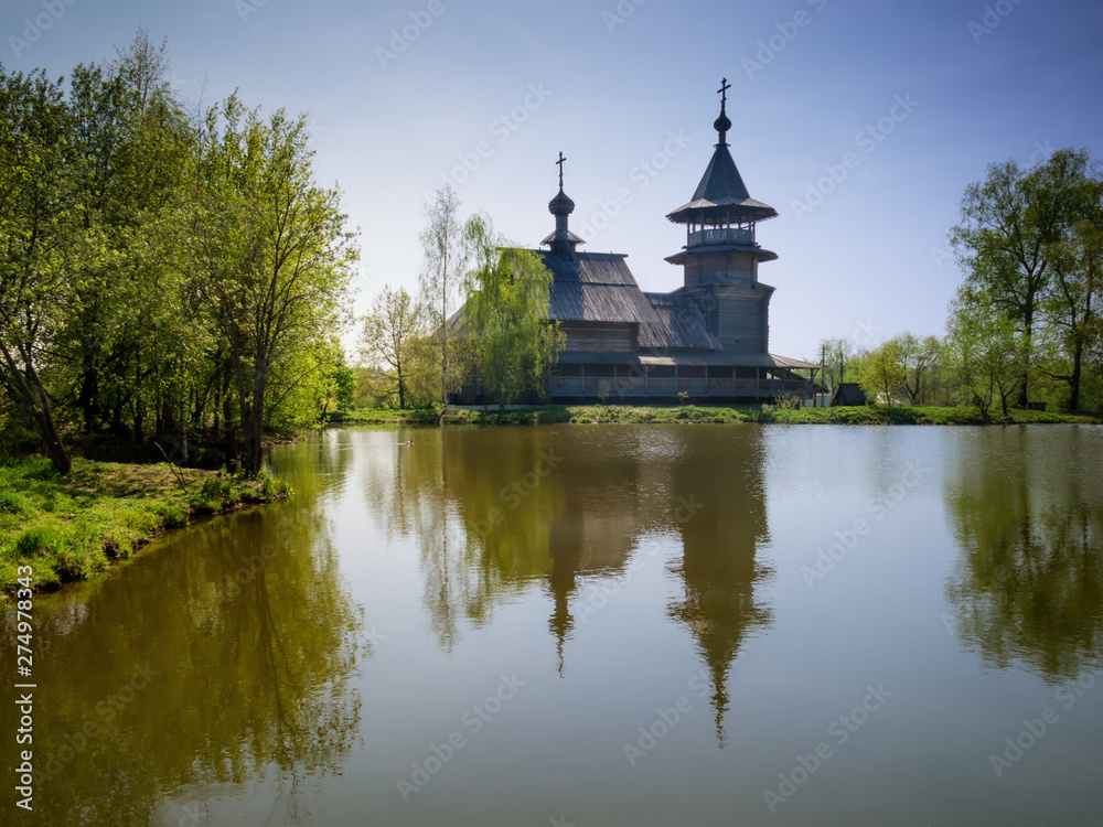 Church in the reflection of the lake.