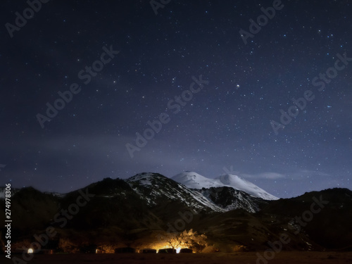 Base camp at the foot of Mount Elbrus.