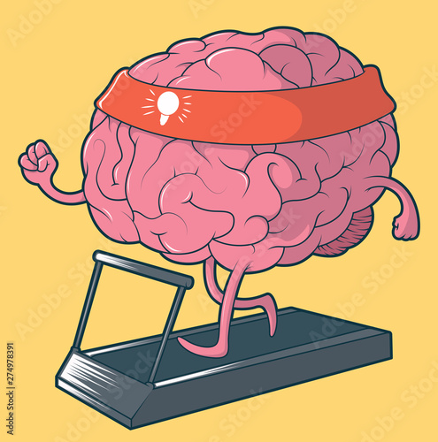 Training Brain illustration. Mental Sport vector concept 