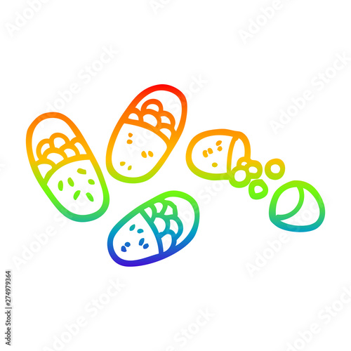 rainbow gradient line drawing cartoon tablets