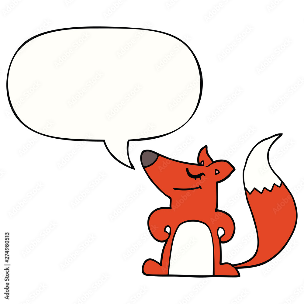 cartoon fox and speech bubble cartoon fox and speech bubble