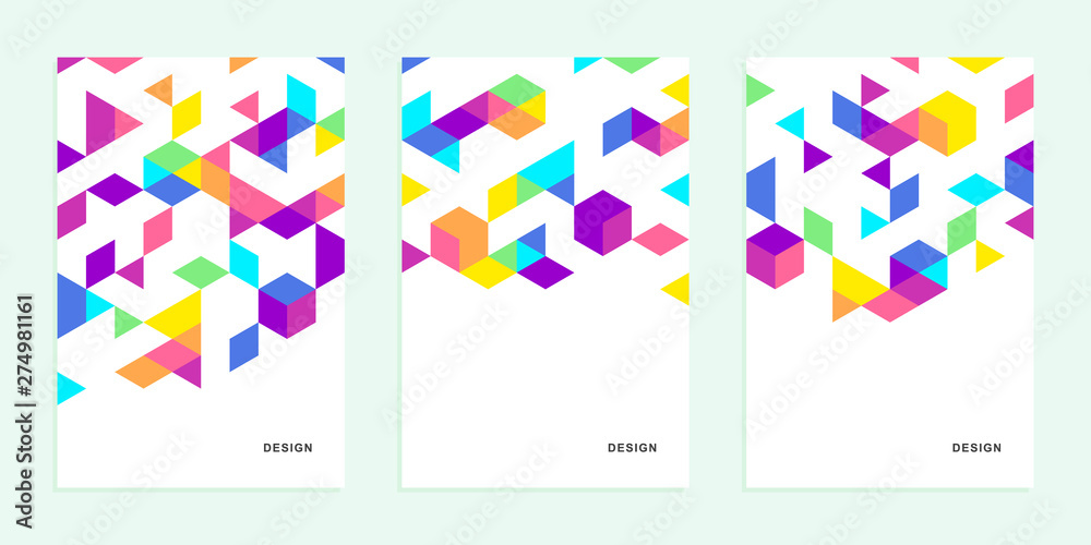 Fototapeta premium Abstract geometric technological banner. Corporate identity flyer. Vector set background.