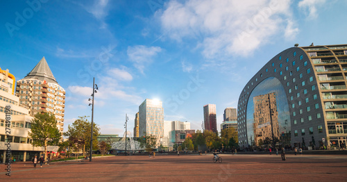 Obraz na płótnie Panorama of Rotterdam, Netherlands w salonie