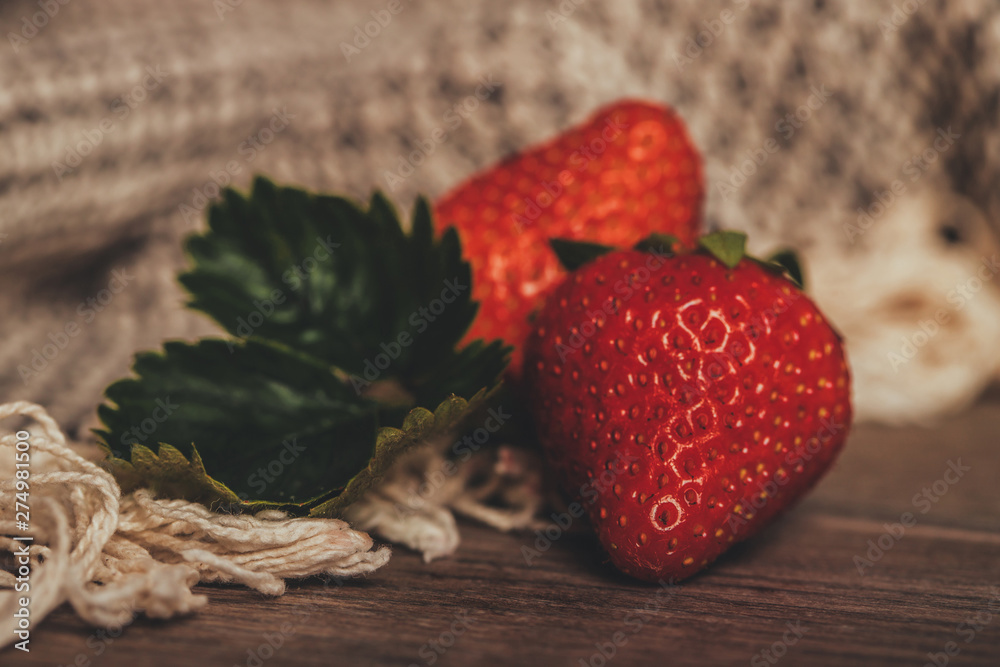 Fresh strawberries on rustic wooden background Fresh strawberries on rustic wooden background