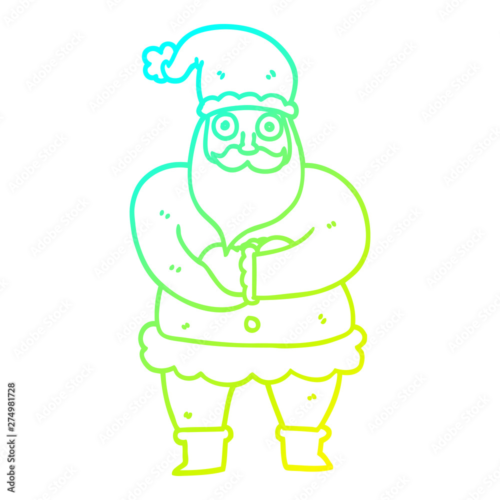 cold gradient line drawing cartoon santa cold gradient line drawing cartoon santa