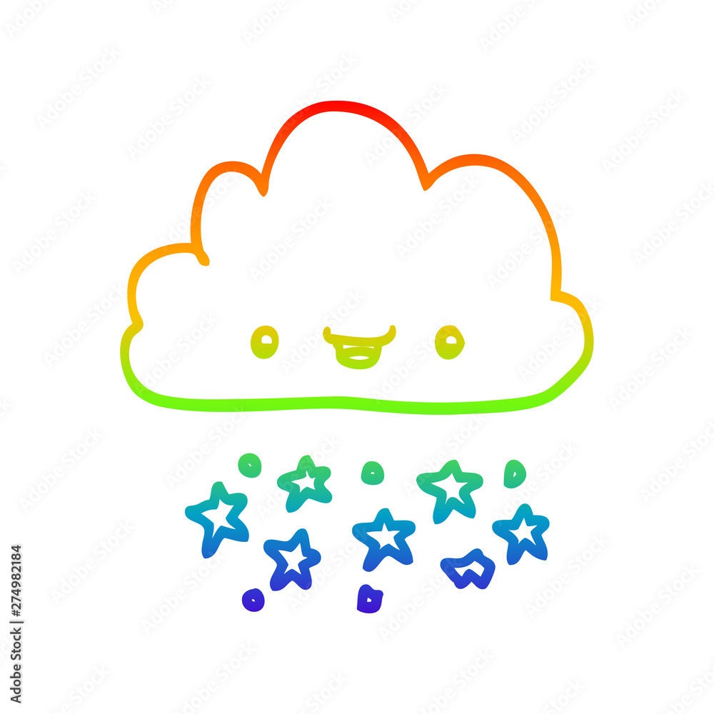 rainbow gradient line drawing cartoon storm cloud rainbow gradient line drawing cartoon storm cloud