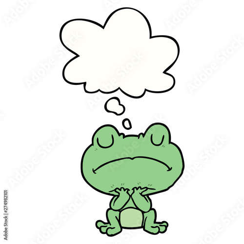 cartoon frog and thought bubble
