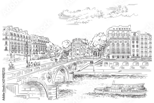 Vector hand drawing Paris 7