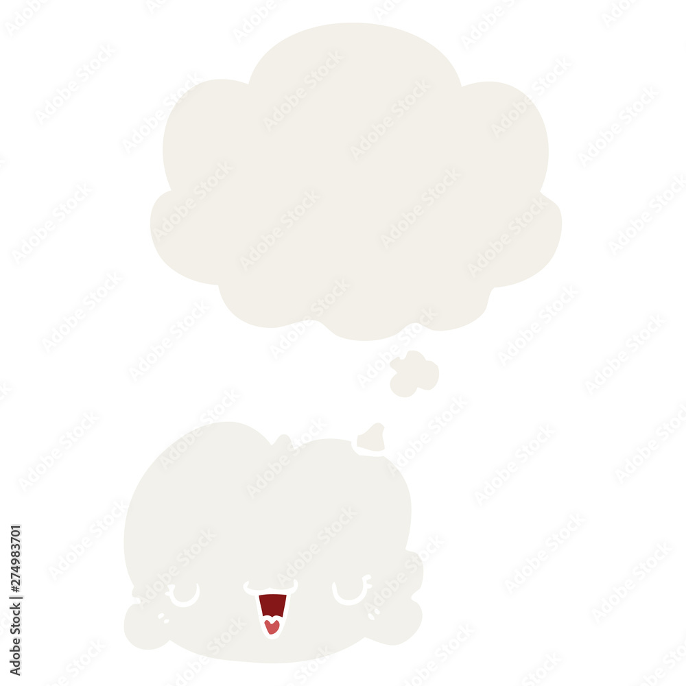 cute cartoon cloud and thought bubble in retro style cute cartoon cloud and thought bubble in retro style