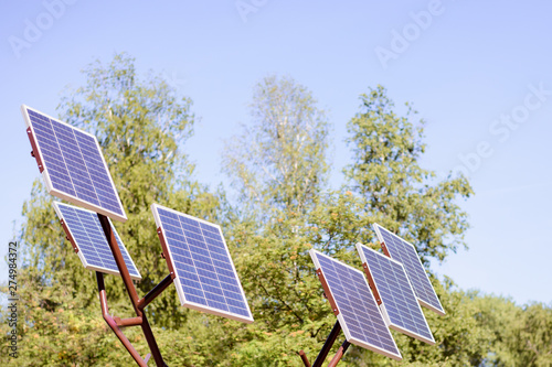 Small solar panels near university for charging mobile phones