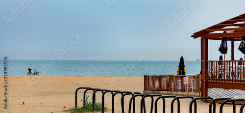 Chicago beach in summer time