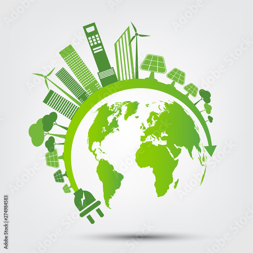 Energy ideas save the world concept Power plug green ecology