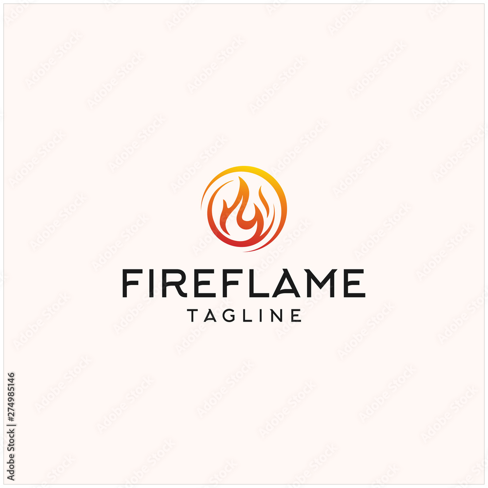 fire flame torch logo illustration vector icon